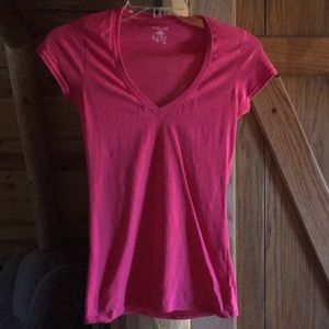 Wet Seal Pink V-neck t-shirt.